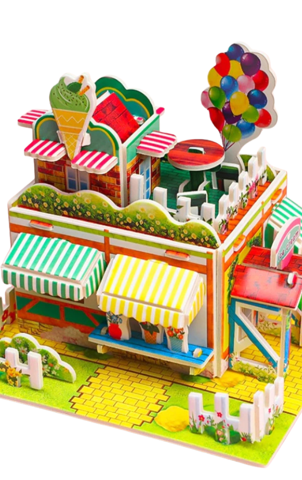 Model 3D Binaan/Kraf Kertas - Kedai Aiskrim