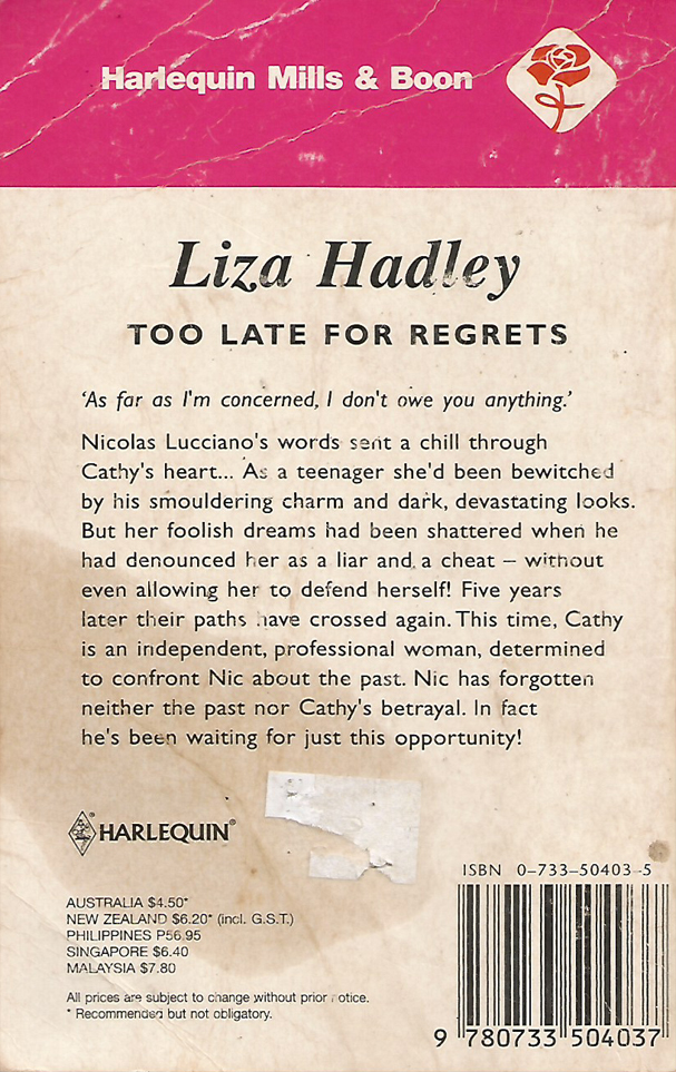 Too Late For Regrets